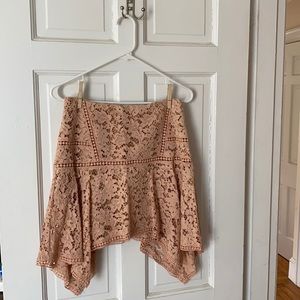 Veronica Beard blush pink lace mini skirt